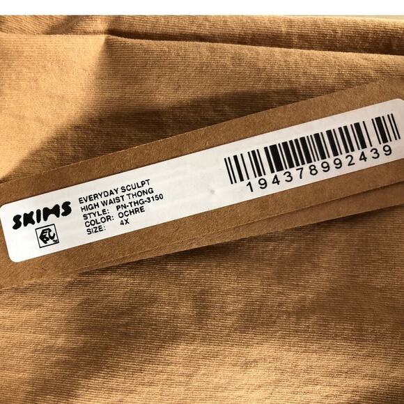 SKIMS Everyday Sculpt High Waist Thong Compression Shapewear in Ochre Tan NWT 4X - Picture 7 of 8